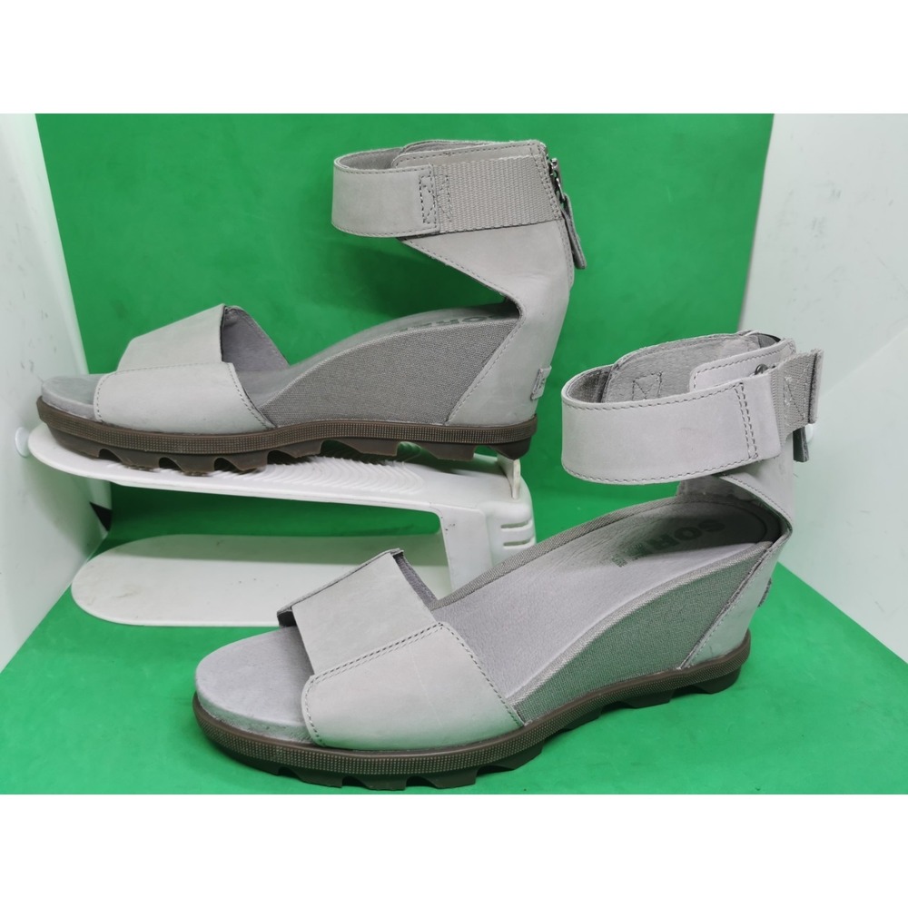 SOREL Women's JOANIE II ANKLE STRAP SANDAL DOVE Wedge Heeled Sandals Size 9.5 - Picture 2 of 16